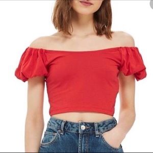 Top Shop Size 2 Red Crop Top